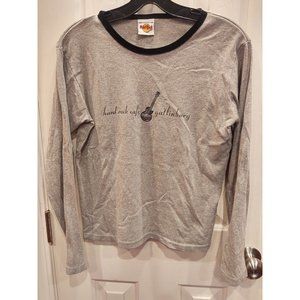 VTG Hard Rock  Cafe Gatlinburg TN Womens Shirt M Gray Long Sleeve Top Guitar